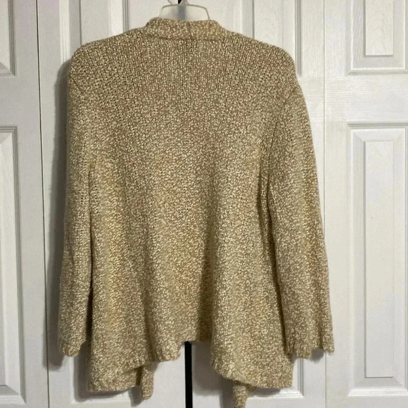 Alfred Dunner tan marbled fringe open cardigan sweater size XL - Picture 6 of 11